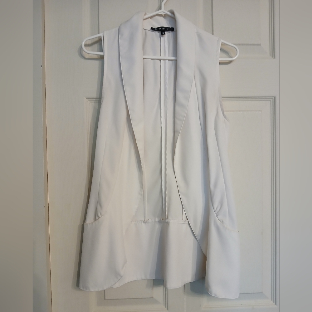 🤯2/$15 DYNAMITE White Sleeveless Open Vest Size Extra Small (XS)